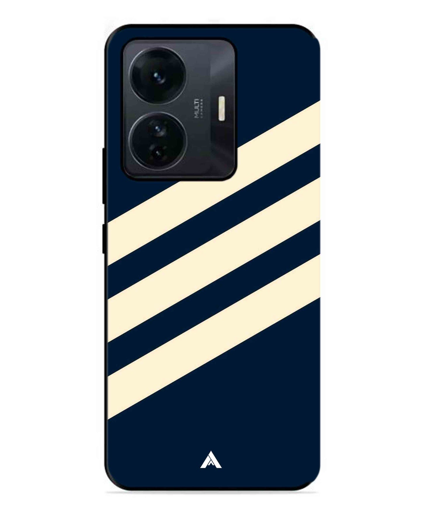 Stripe Pattern 16 Metal Back Cover Phone Case for Vivo T1 Pro