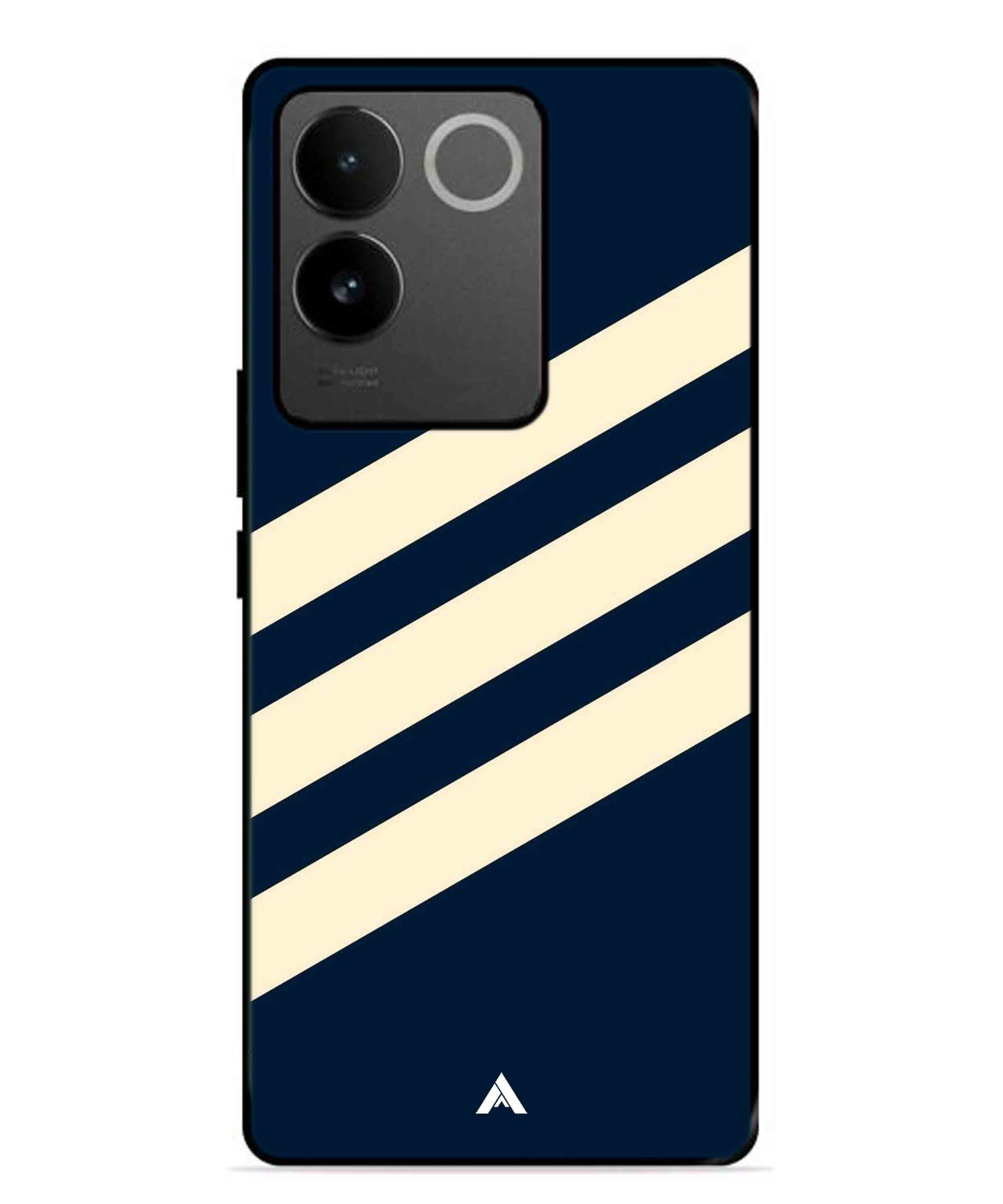 Stripe Pattern 16 Metal Back Cover Phone Case for Vivo T2 Pro