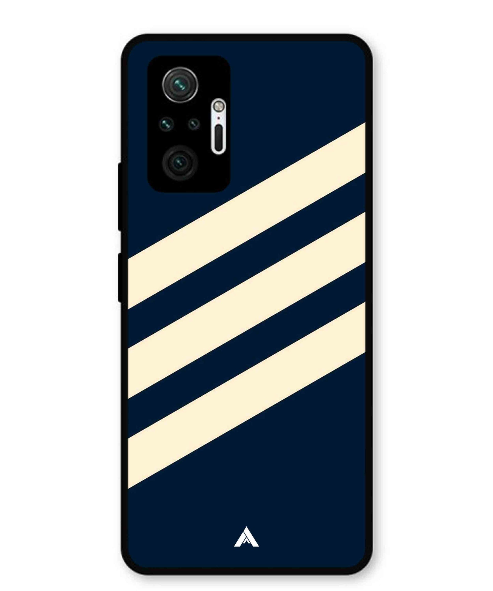 Stripe Pattern 16 Metal Back Cover Phone Case for Xiaomi Redmi Note 10 Pro Plus