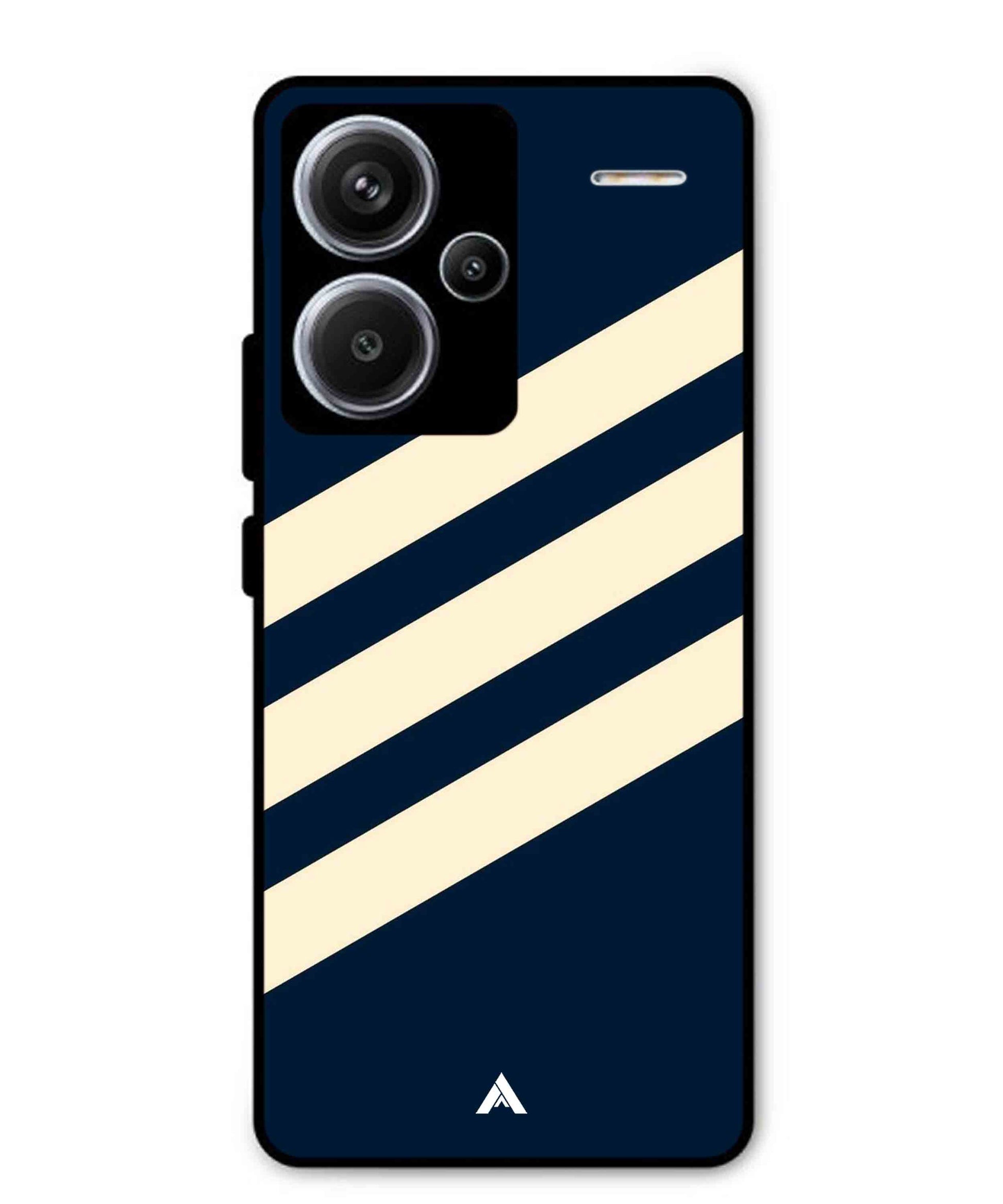 Stripe Pattern 16 Metal Back Cover Phone Case for Xiaomi Redmi Note 13 Pro Plus