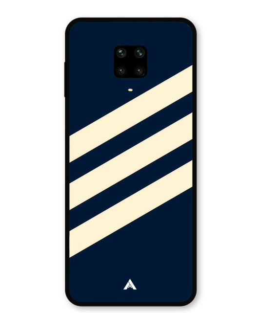 Stripe Pattern 16 Metal Back Cover Phone Case for Xiaomi Redmi Note 9 Pro