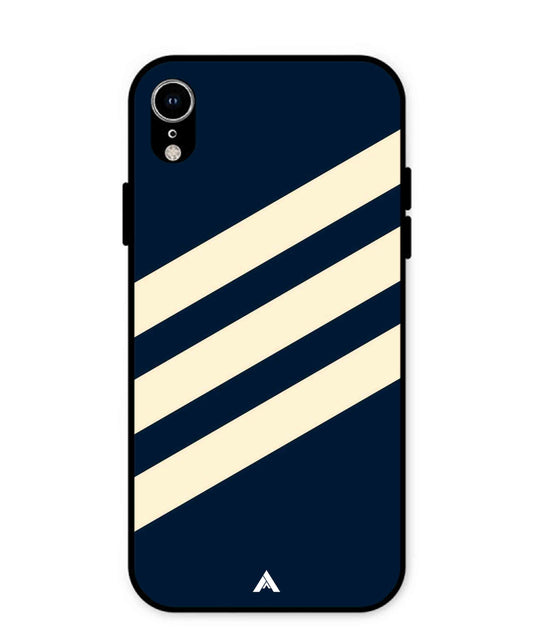 Stripe Pattern 16 Metal Back Cover Phone Case for iPhone Xr