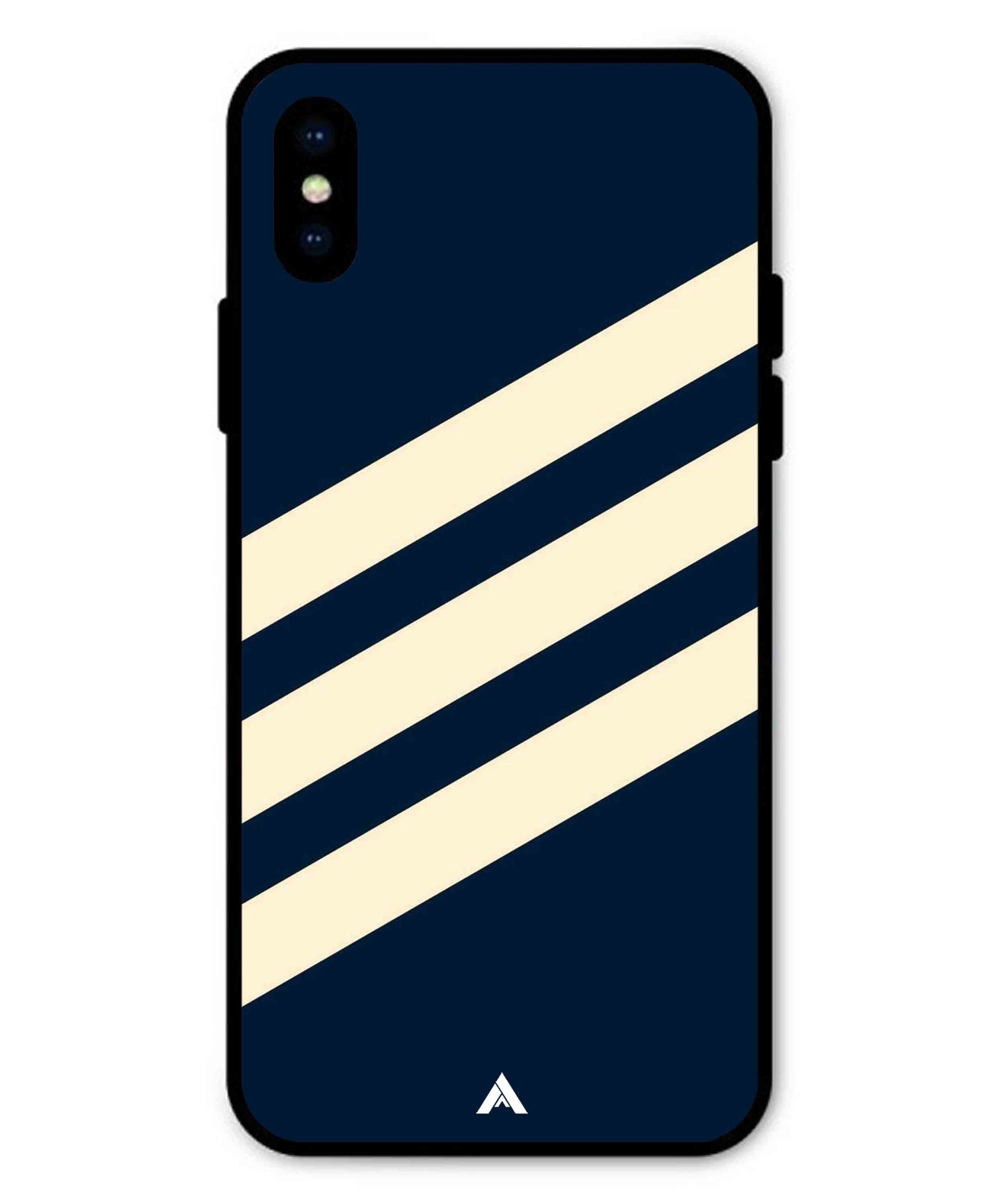 Stripe Pattern 16 Metal Back Cover Phone Case for iPhone Xs