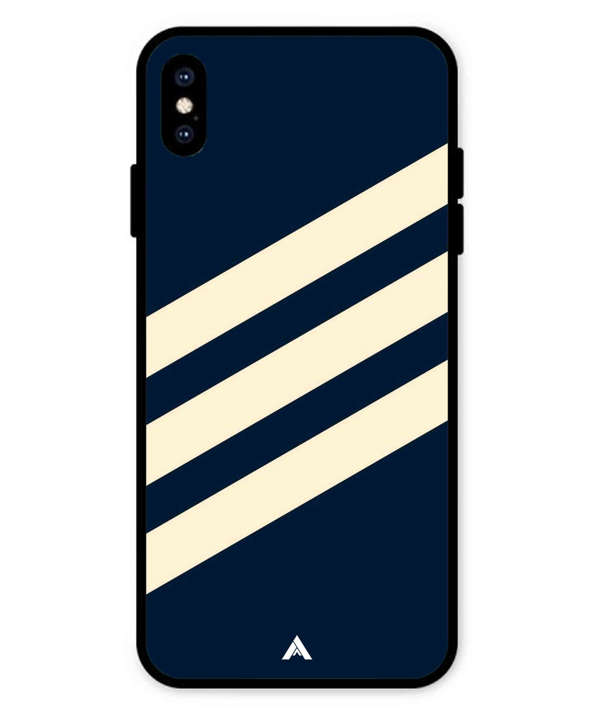 Stripe Pattern 16 Metal Back Cover Phone Case for iPhone Xs Max
