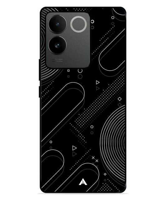 Stripe Pattern 17 Metal Back Cover Phone Case for IQOO Z7 Pro