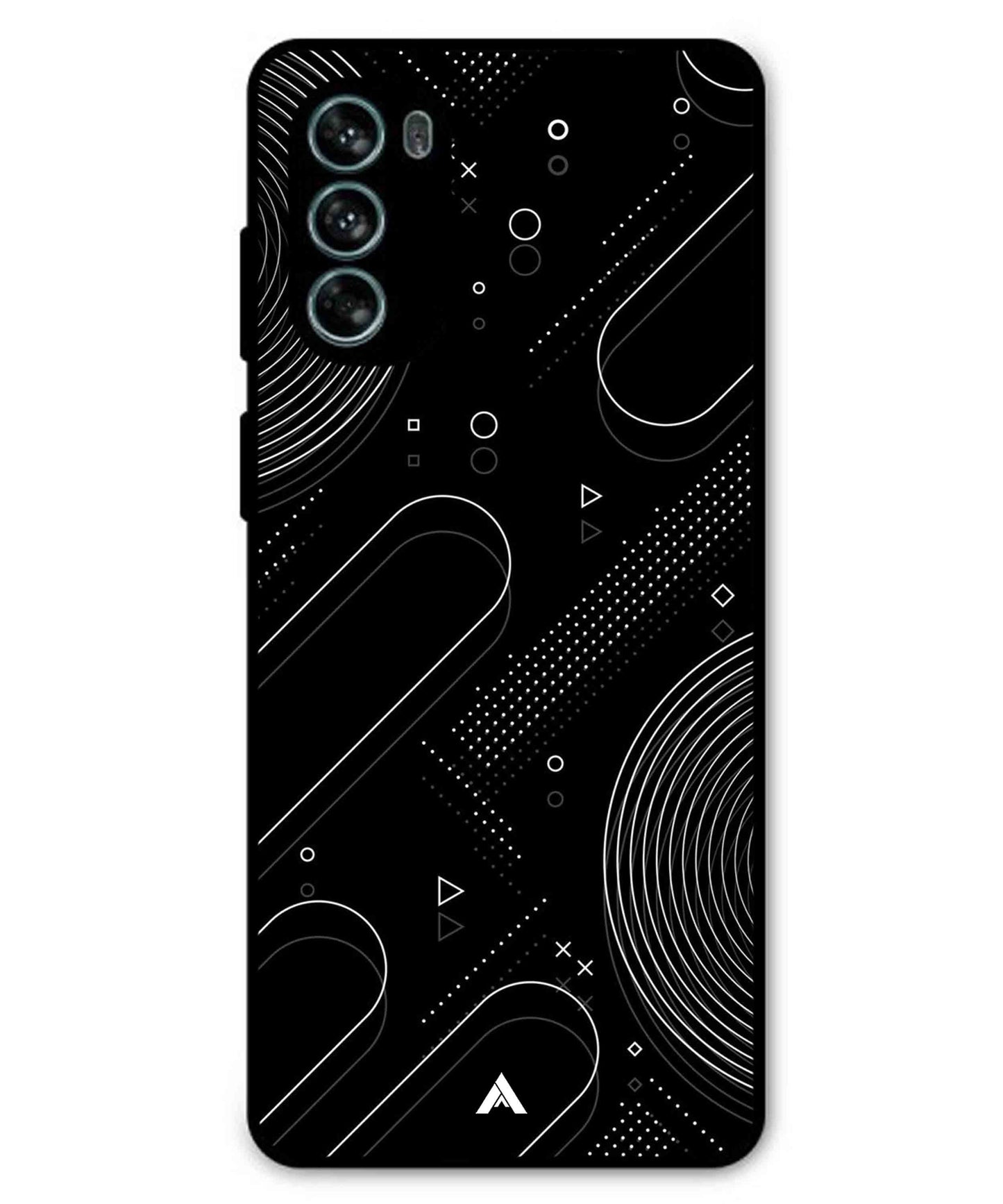 Stripe Pattern 17 Metal Back Cover Phone Case for Moto G62