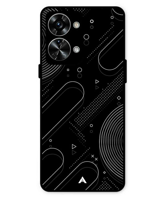 Stripe Pattern 17 Metal Back Cover Phone Case for Oneplus Nord 2T
