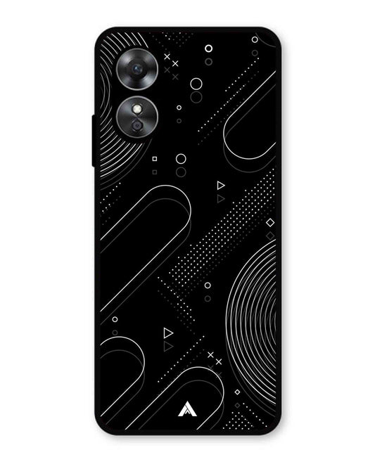 Stripe Pattern 17 Metal Back Cover Phone Case for Oppo A17