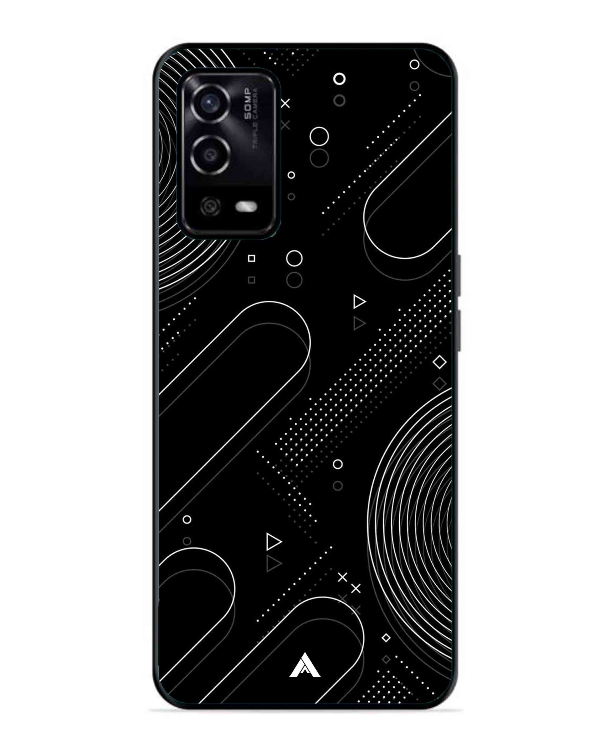 Stripe Pattern 17 Metal Back Cover Phone Case for Oppo A53s