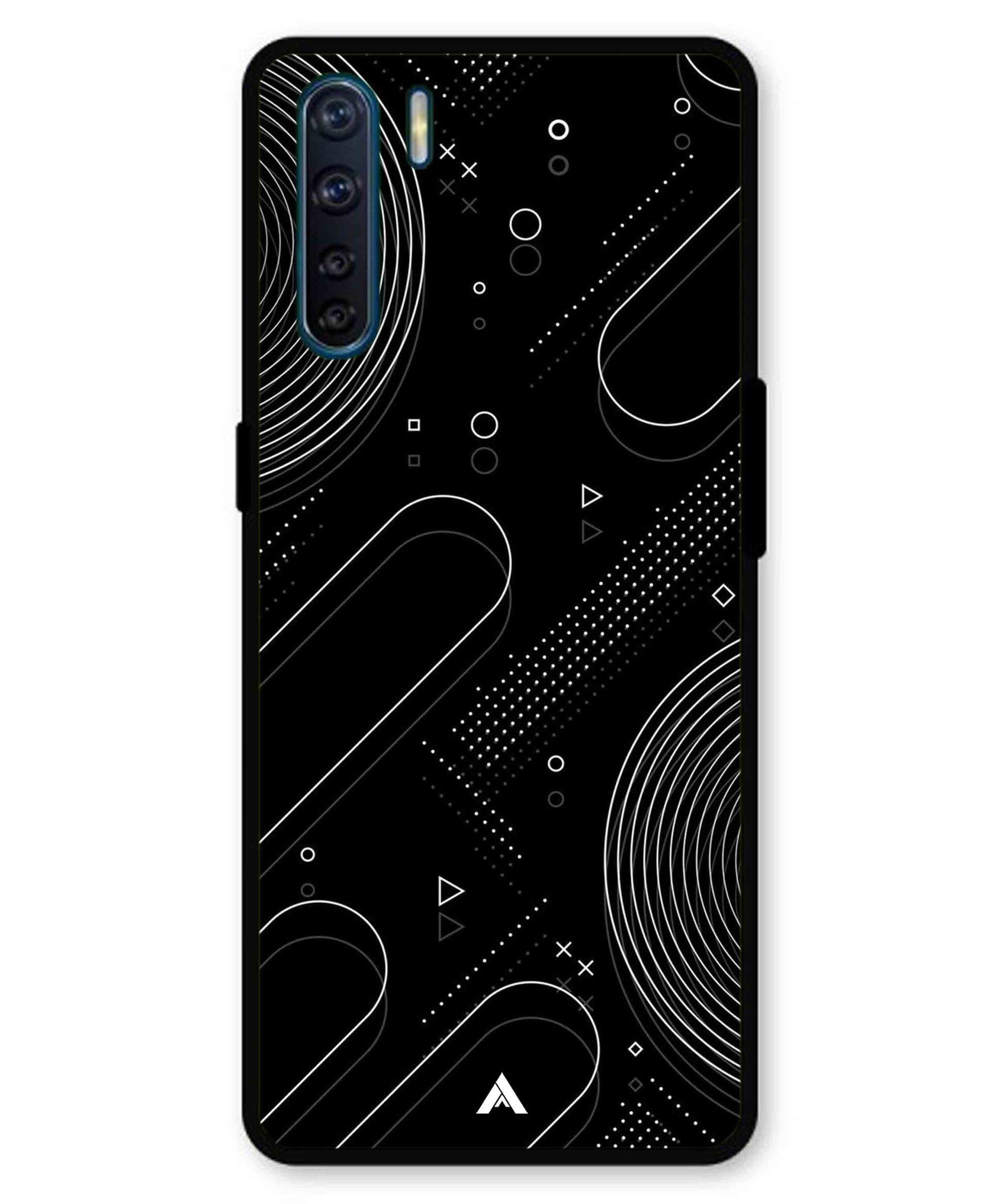 Stripe Pattern 17 Metal Back Cover Phone Case for Oppo A91