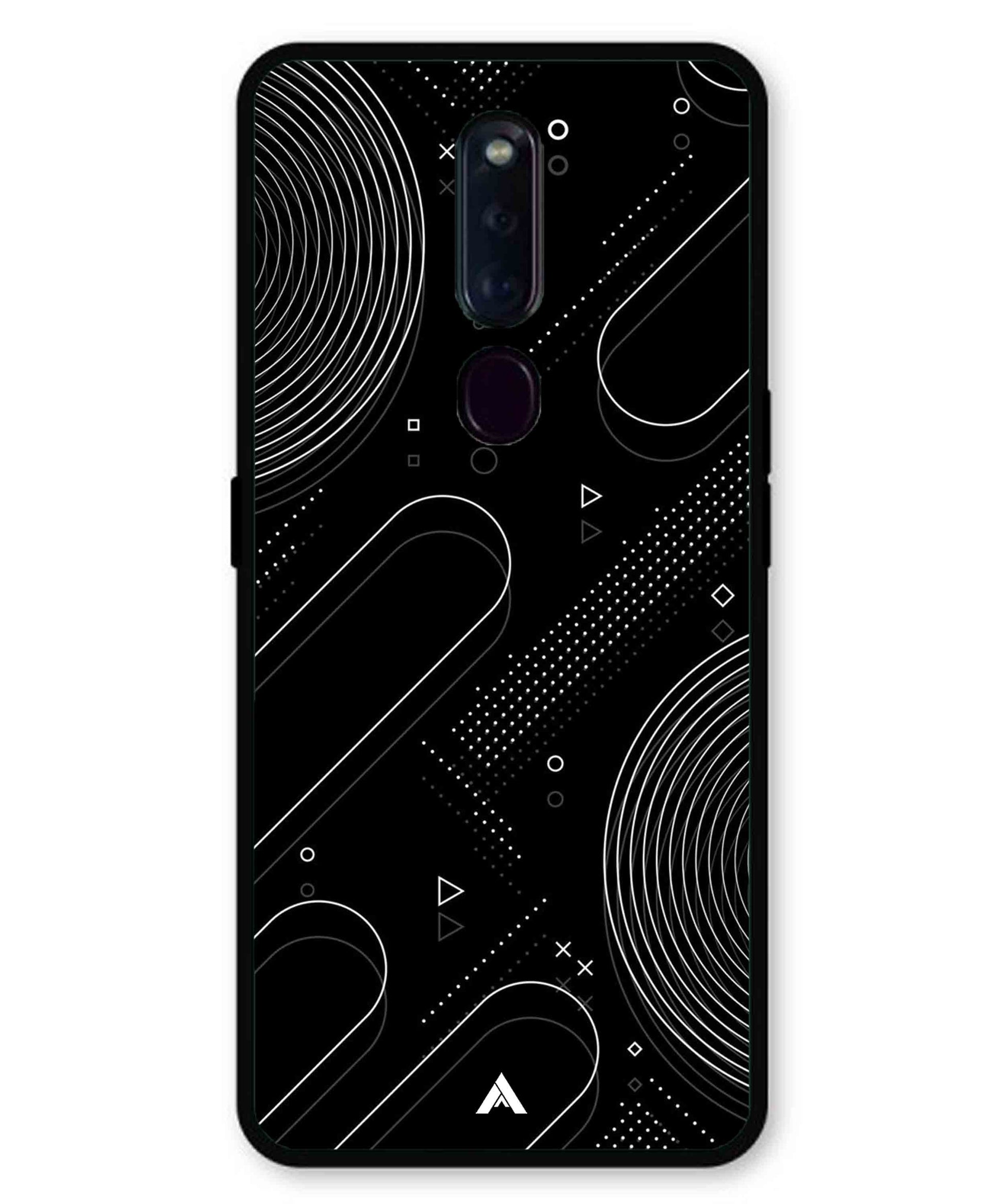 Stripe Pattern 17 Metal Back Cover Phone Case for Oppo F11 Pro
