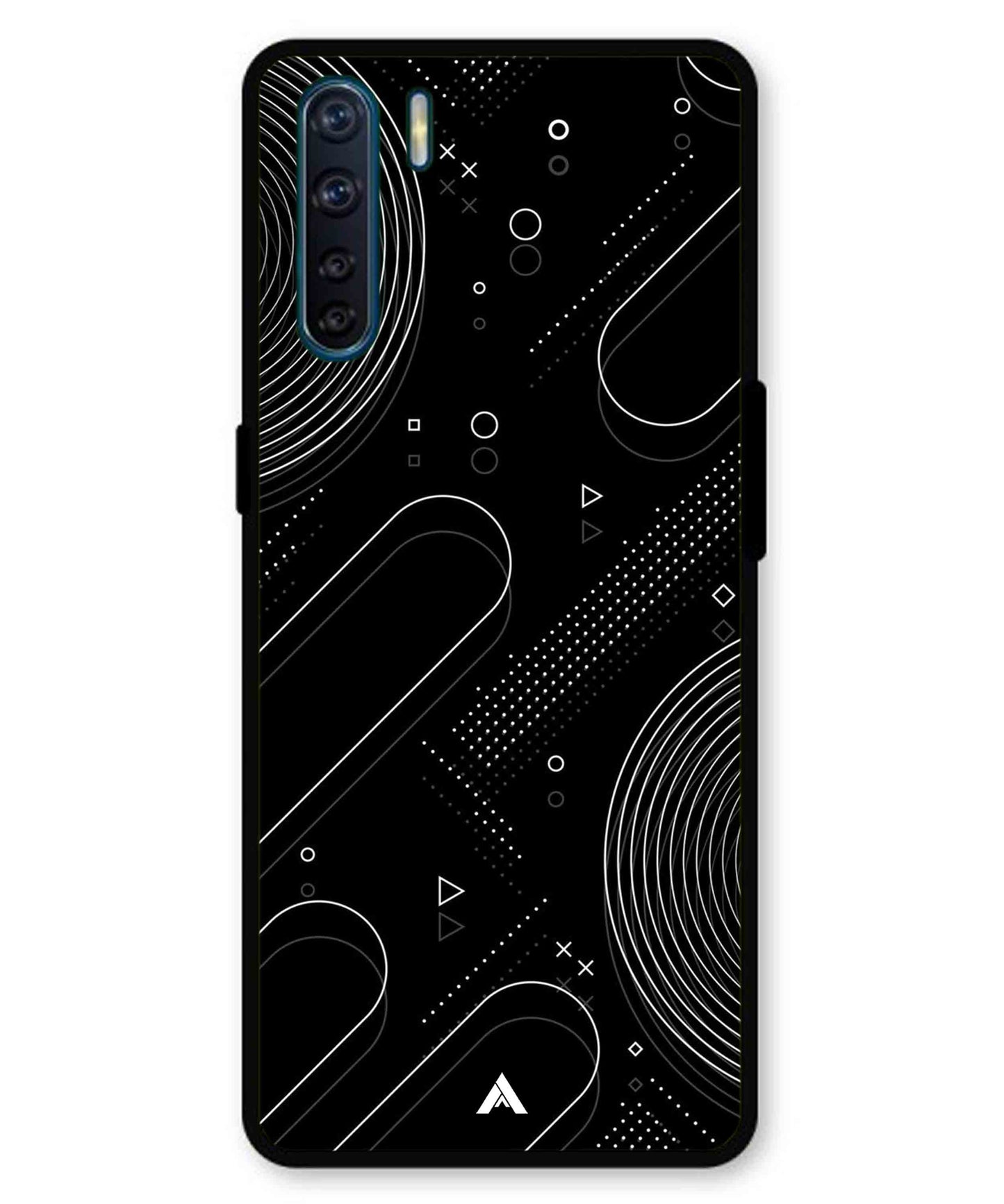 Stripe Pattern 17 Metal Back Cover Phone Case for Oppo F15