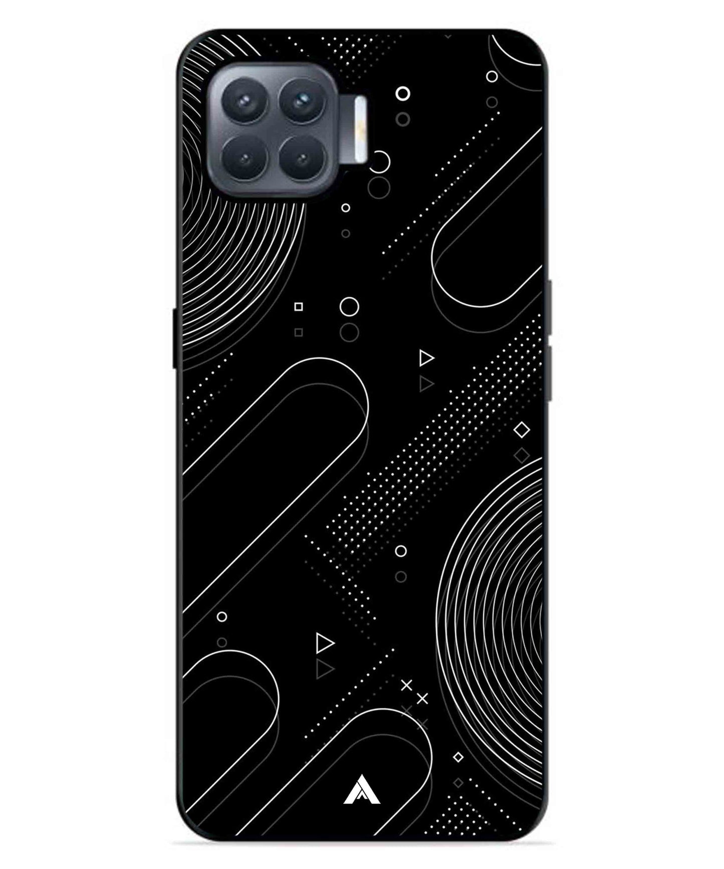 Stripe Pattern 17 Metal Back Cover Phone Case for Oppo F17 Pro