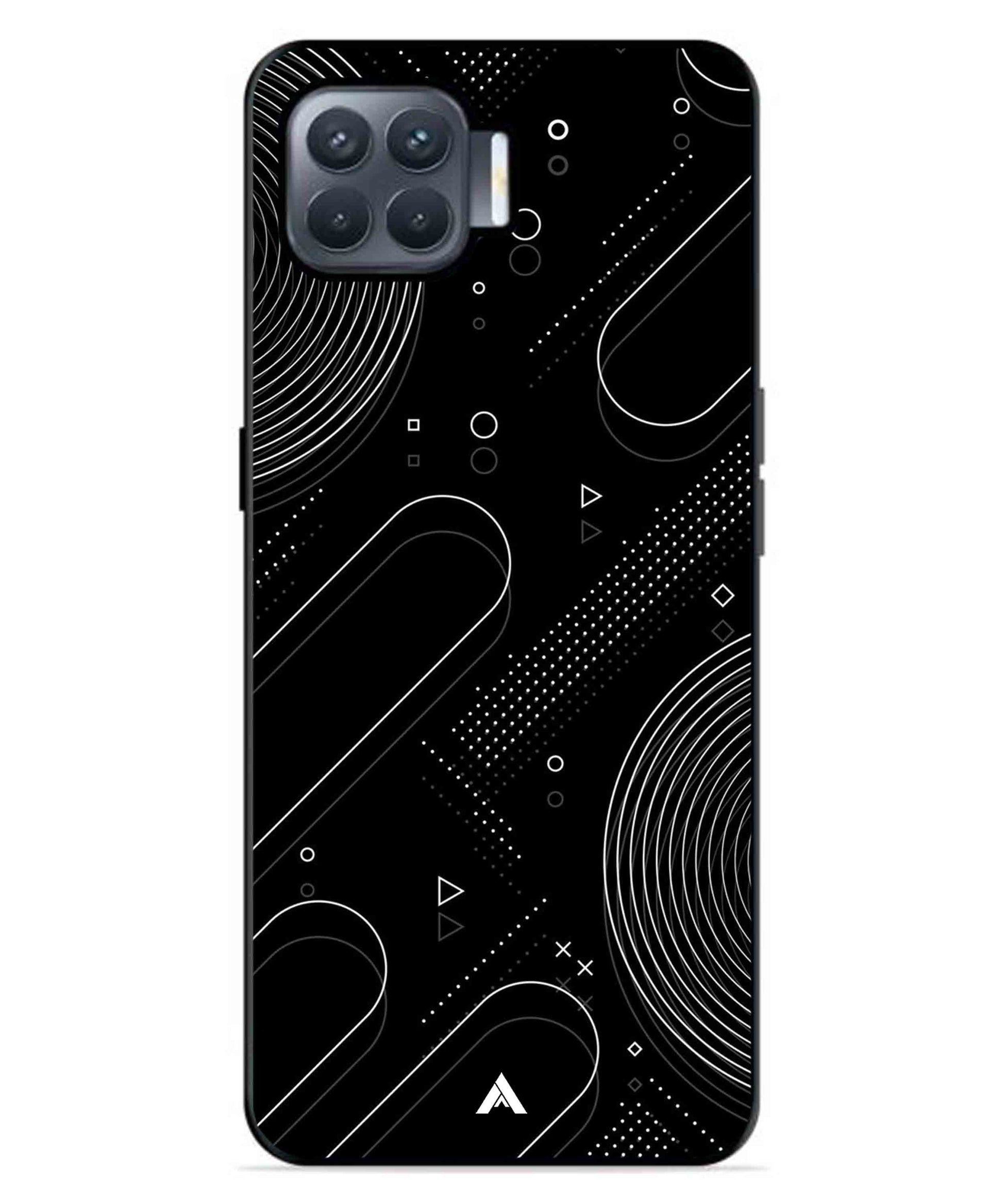 Stripe Pattern 17 Metal Back Cover Phone Case for Oppo F17 Pro