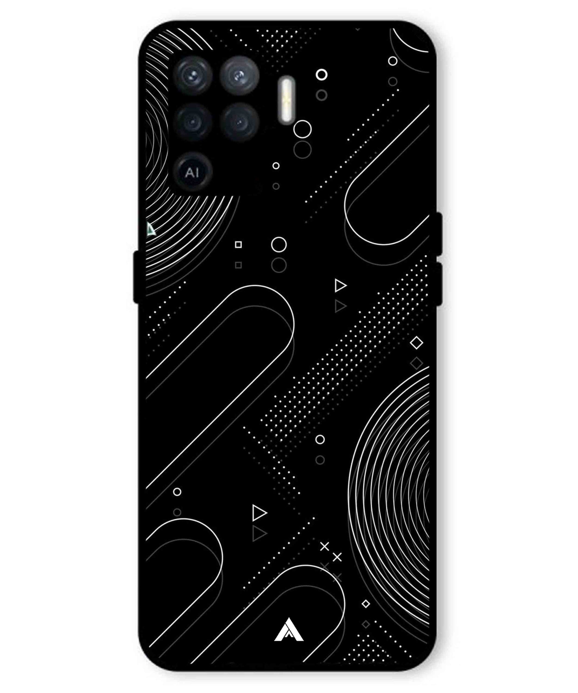 Stripe Pattern 17 Metal Back Cover Phone Case for Oppo F19 Pro