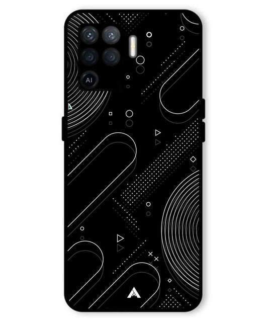 Stripe Pattern 17 Metal Back Cover Phone Case for Oppo F19 Pro