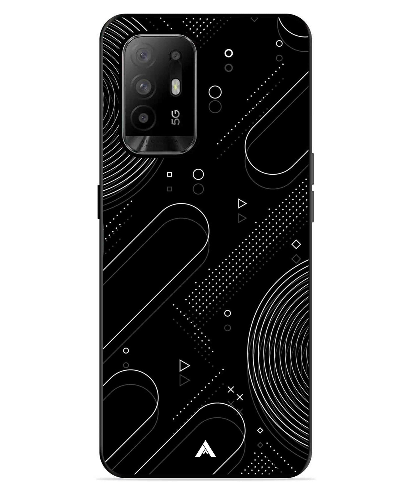 Stripe Pattern 17 Metal Back Cover Phone Case for Oppo F19 Pro Plus