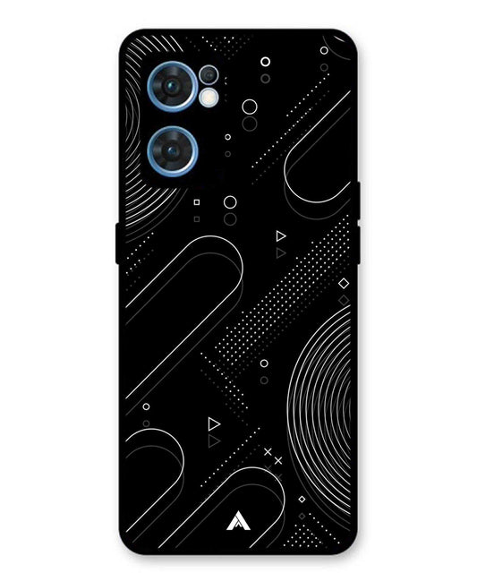 Stripe Pattern 17 Metal Back Cover Phone Case for Oppo F21 Pro 4G