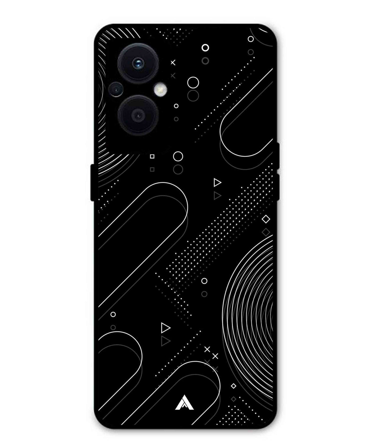 Stripe Pattern 17 Metal Back Cover Phone Case for Oppo F21 Pro 5G