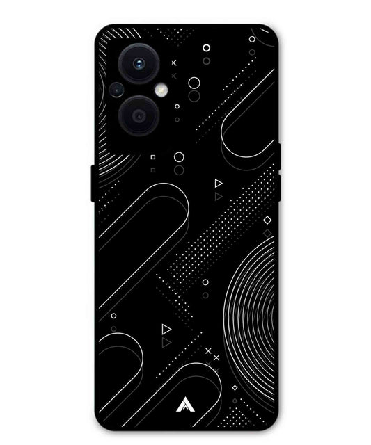 Stripe Pattern 17 Metal Back Cover Phone Case for Oppo F21 Pro 5G
