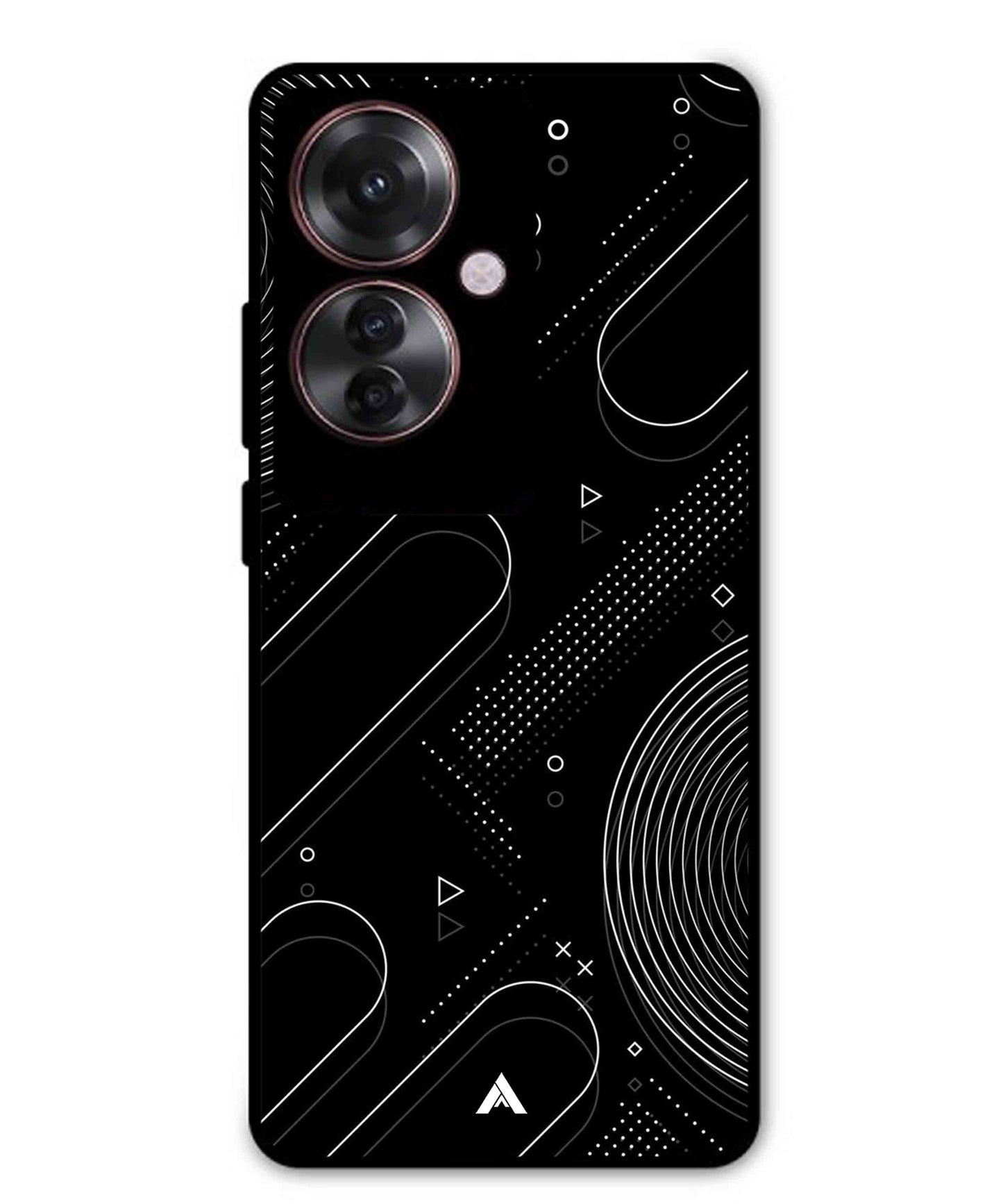Stripe Pattern 17 Metal Back Cover Phone Case for Oppo F25 Pro