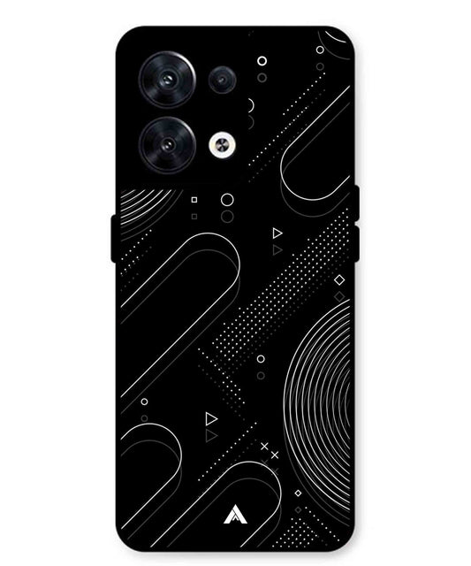 Stripe Pattern 17 Metal Back Cover Phone Case for Oppo Reno 10 Pro
