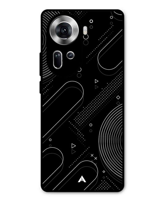 Stripe Pattern 17 Metal Back Cover Phone Case for Oppo Reno 11