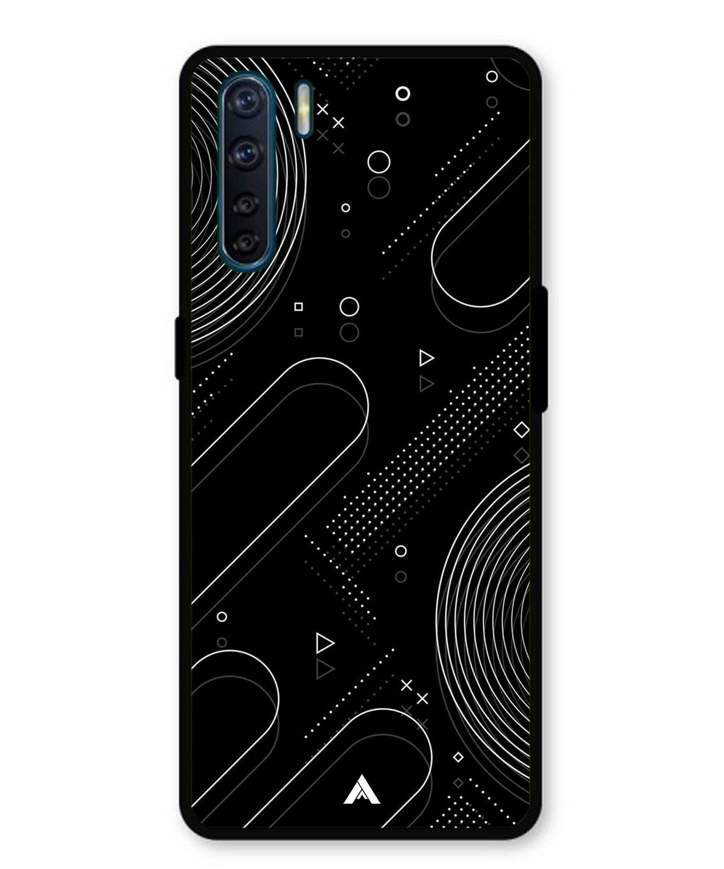 Stripe Pattern 17 Metal Back Cover Phone Case for Oppo Reno 3