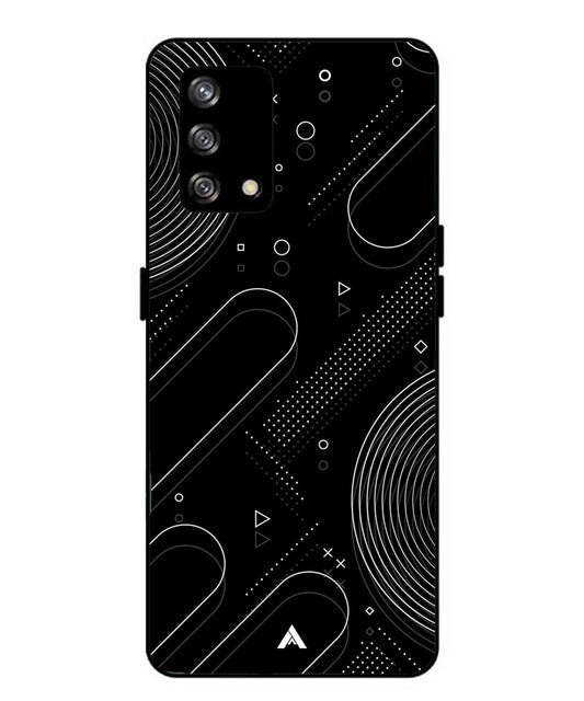 Stripe Pattern 17 Metal Back Cover Phone Case for Oppo Reno 4F