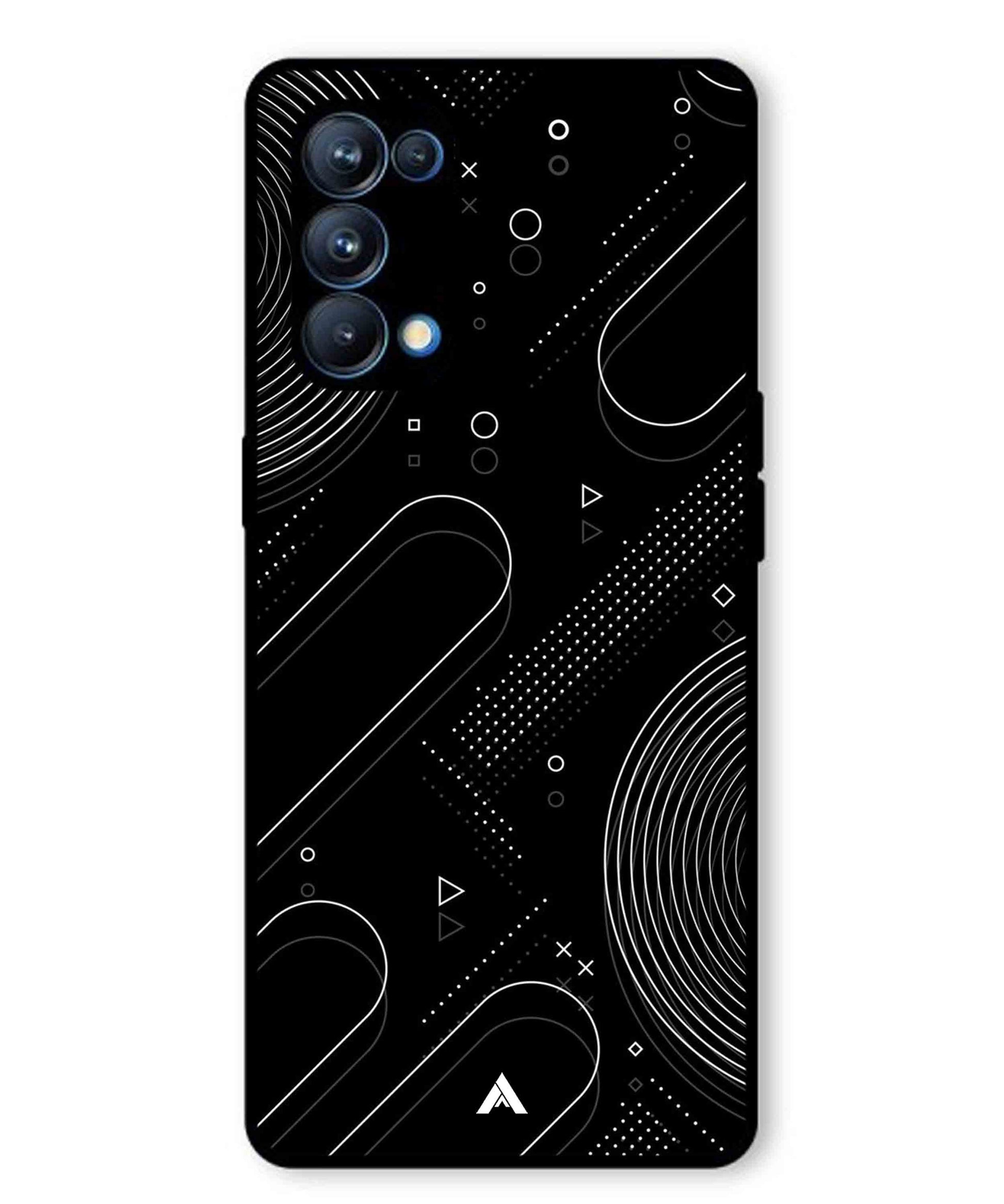 Stripe Pattern 17 Metal Back Cover Phone Case for Oppo Reno 5 Pro