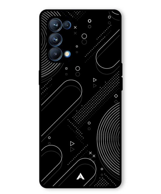 Stripe Pattern 17 Metal Back Cover Phone Case for Oppo Reno 5 Pro