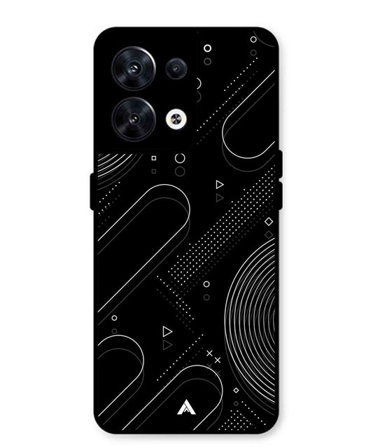 Stripe Pattern 17 Metal Back Cover Phone Case for Oppo Reno 8