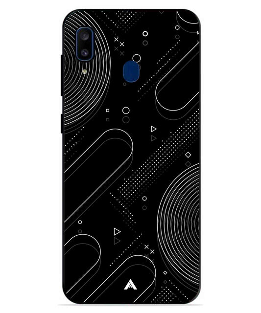 Stripe Pattern 17 Metal Back Cover Phone Case for Samsung Galaxy A20