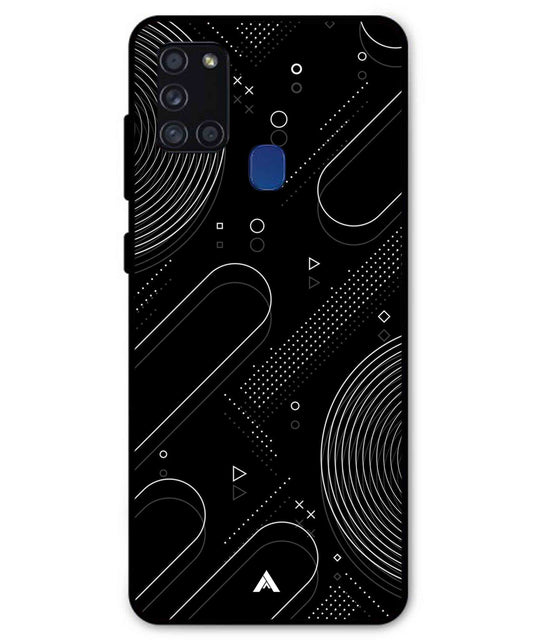 Stripe Pattern 17 Metal Back Cover Phone Case for Samsung Galaxy A21s