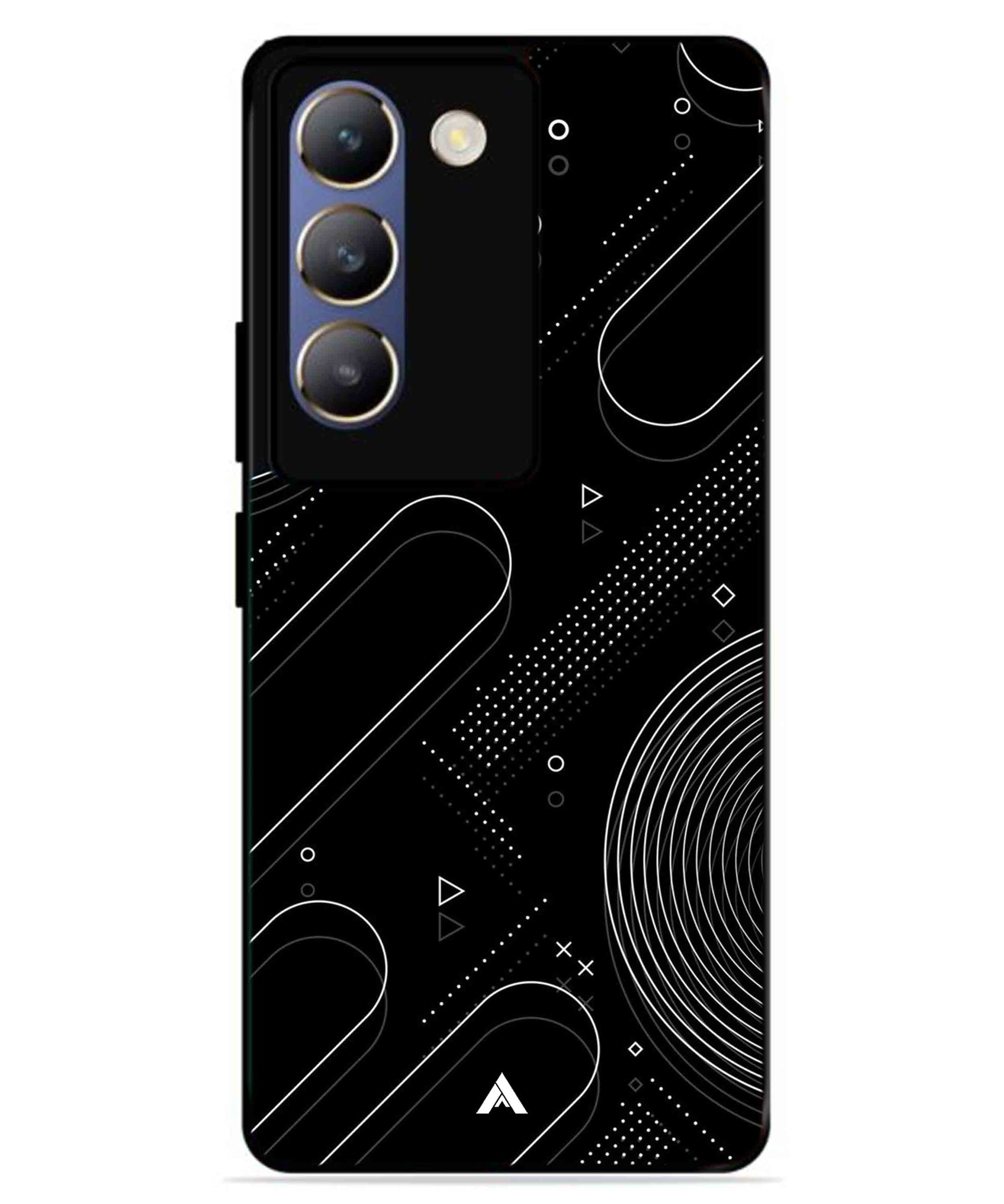 Stripe Pattern 17 Metal Back Cover Phone Case for Vivo v30 Lite