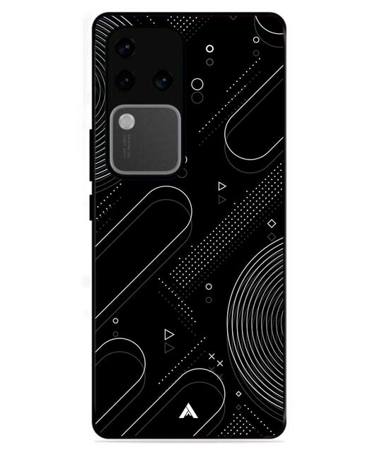 Stripe Pattern 17 Metal Back Cover Phone Case for Vivo v30 Pro