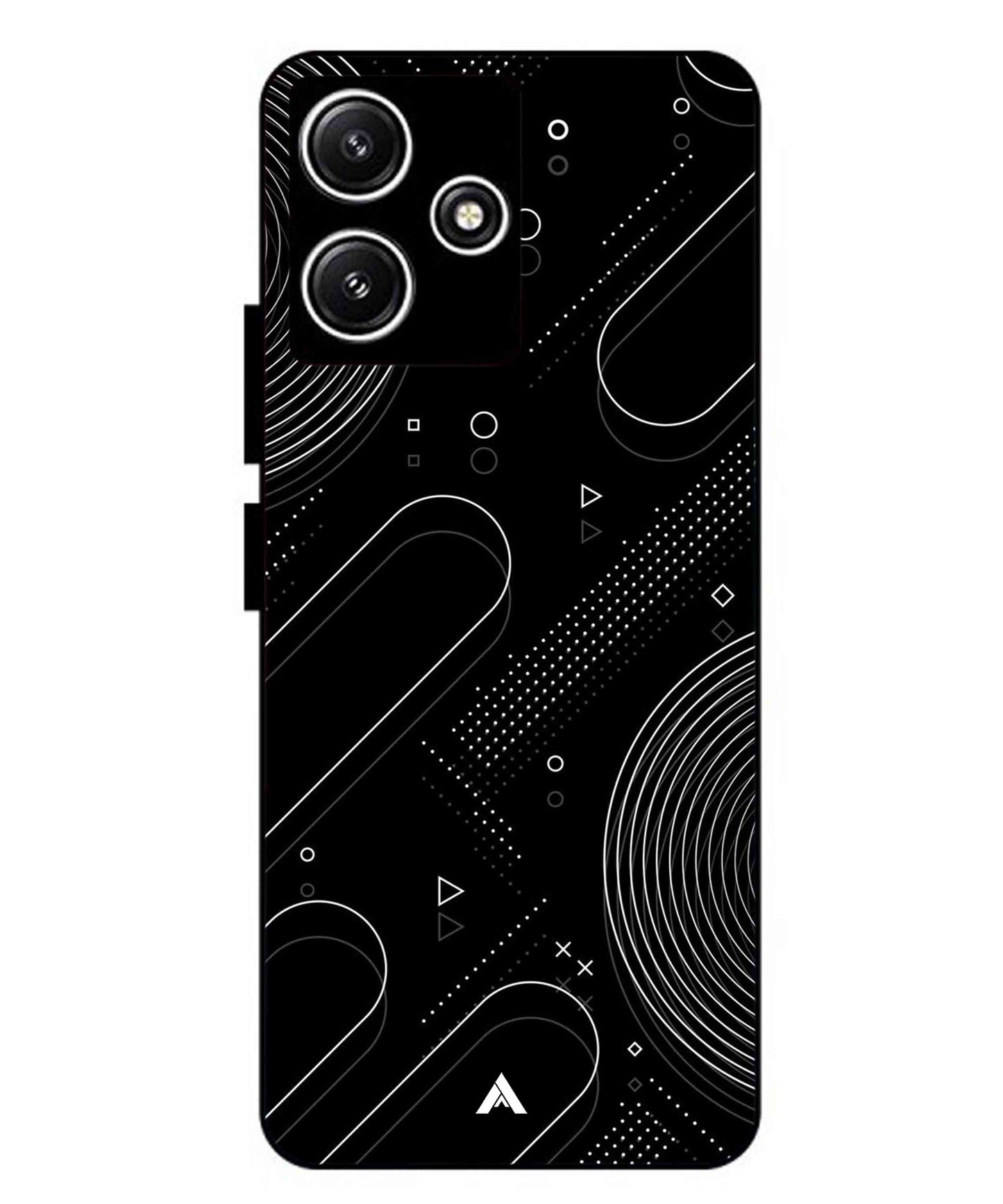 Stripe Pattern 17 Metal Back Cover Phone Case for Xiaomi Redmi 12 5G