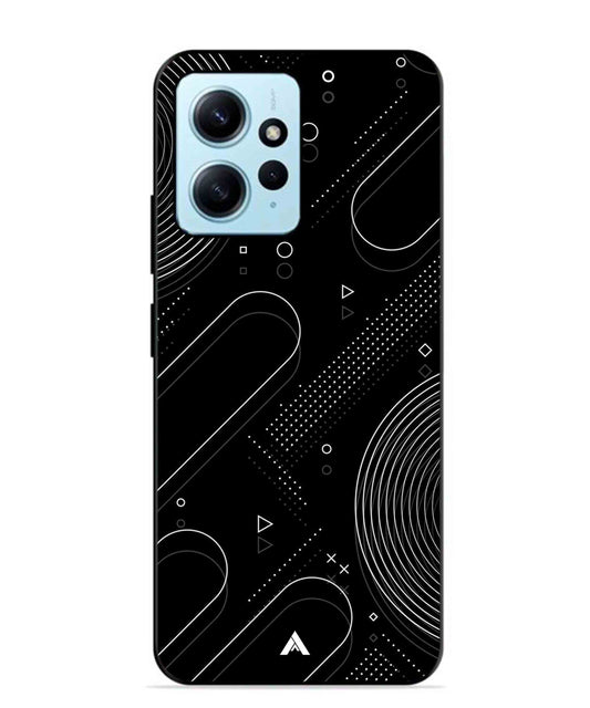 Stripe Pattern 17 Metal Back Cover Phone Case for Xiaomi Redmi Note 12 4G