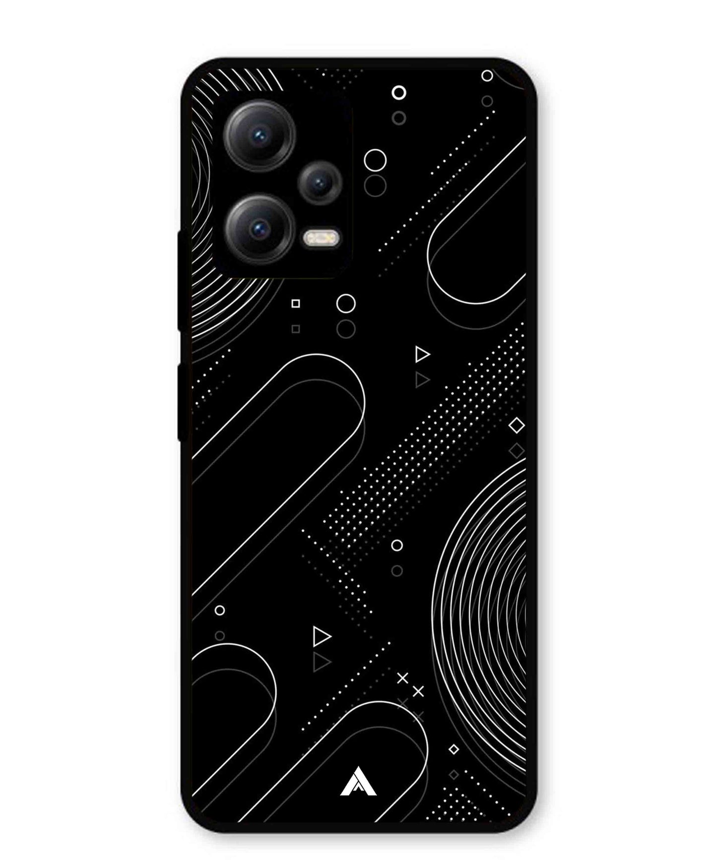 Stripe Pattern 17 Metal Back Cover Phone Case for Xiaomi Redmi Note 12 5G