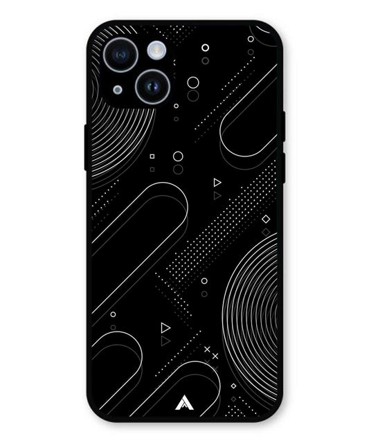 Stripe Pattern 17 Metal Back Cover Phone Case for iPhone 14 Plus