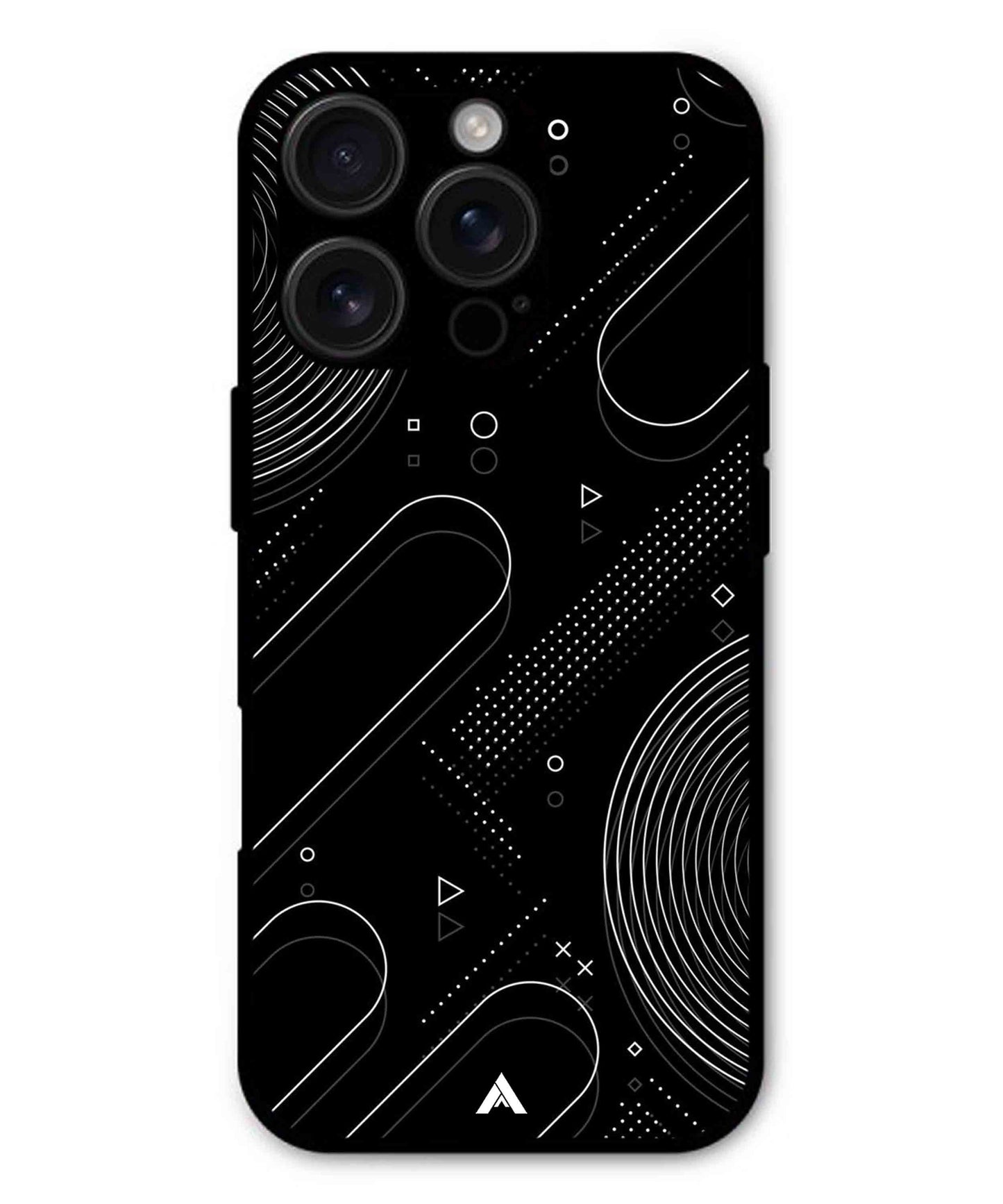 Stripe Pattern 17 Metal Back Cover Phone Case for iPhone 14 Pro