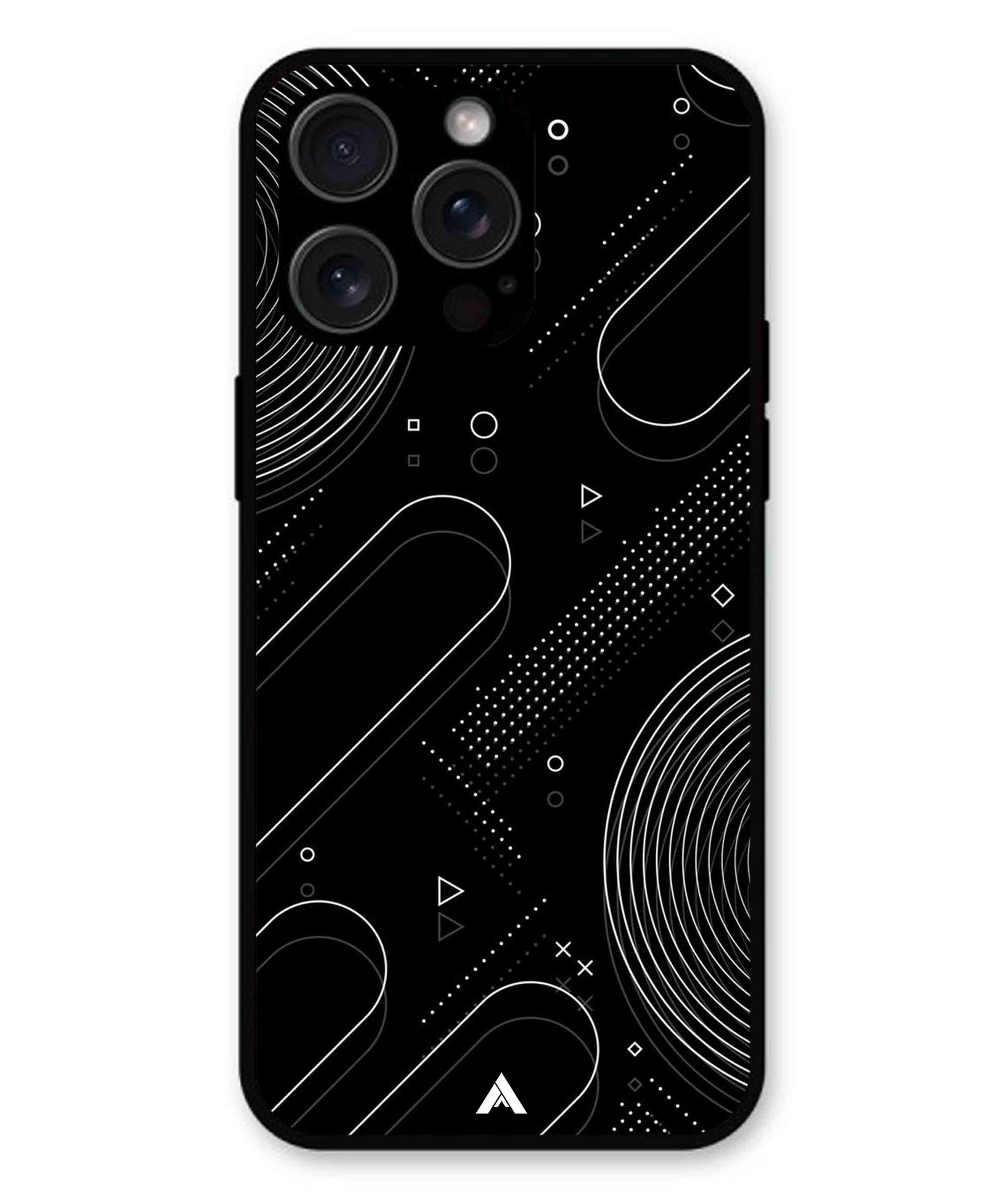Stripe Pattern 17 Metal Back Cover Phone Case for iPhone 14 Pro Max