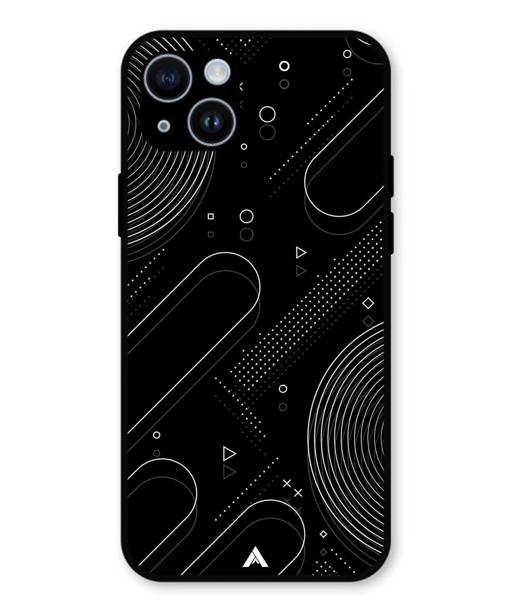 Stripe Pattern 17 Metal Back Cover Phone Case for iPhone 15