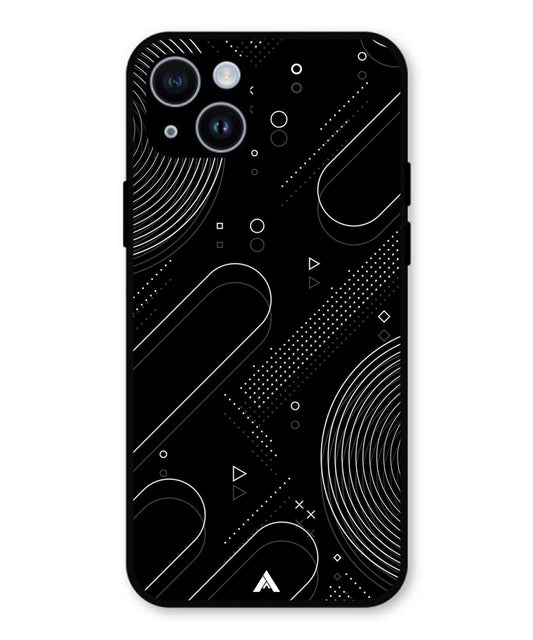 Stripe Pattern 17 Metal Back Cover Phone Case for iPhone 15