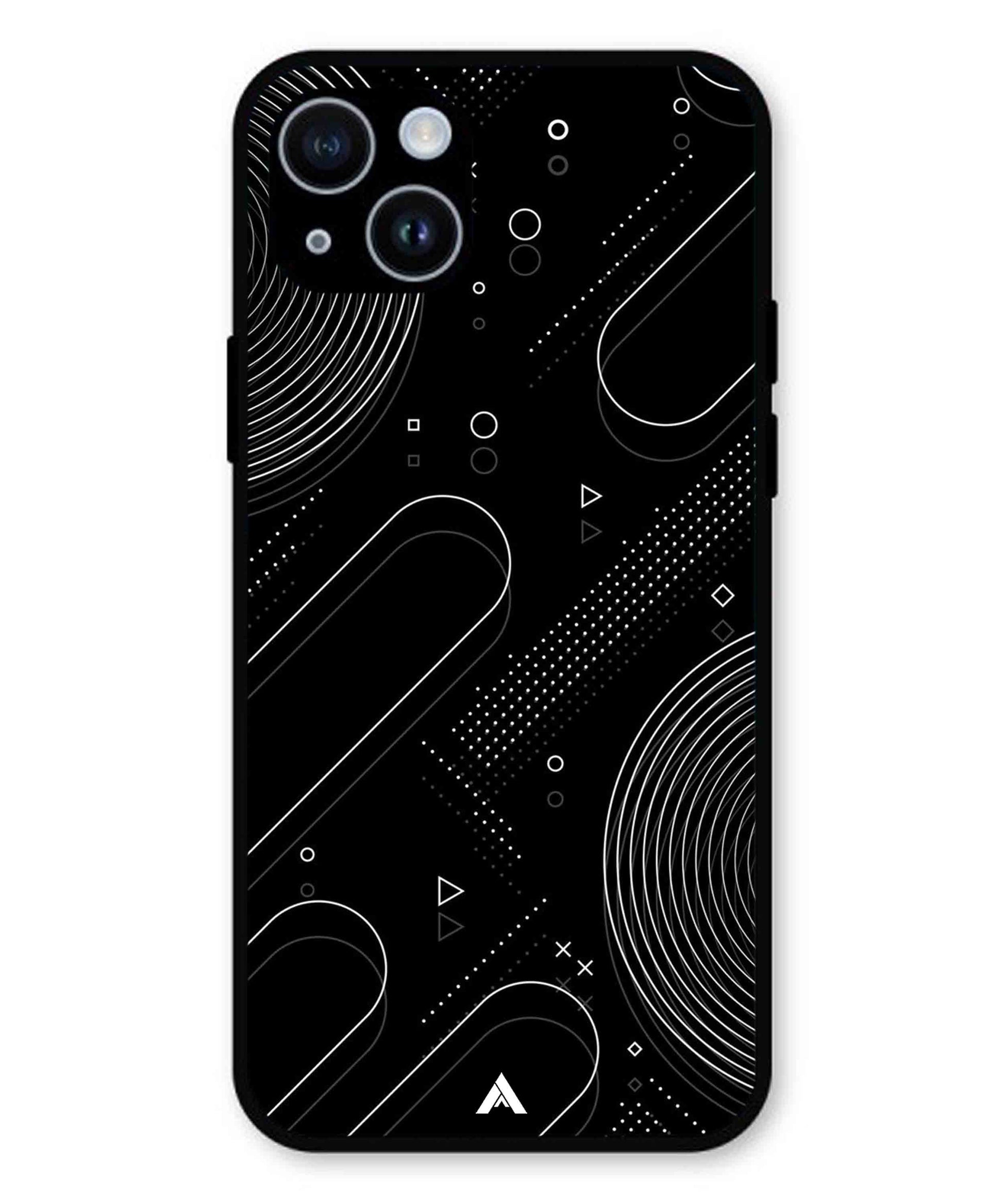 Stripe Pattern 17 Metal Back Cover Phone Case for iPhone 15 Plus