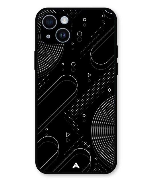 Stripe Pattern 17 Metal Back Cover Phone Case for iPhone 15 Plus