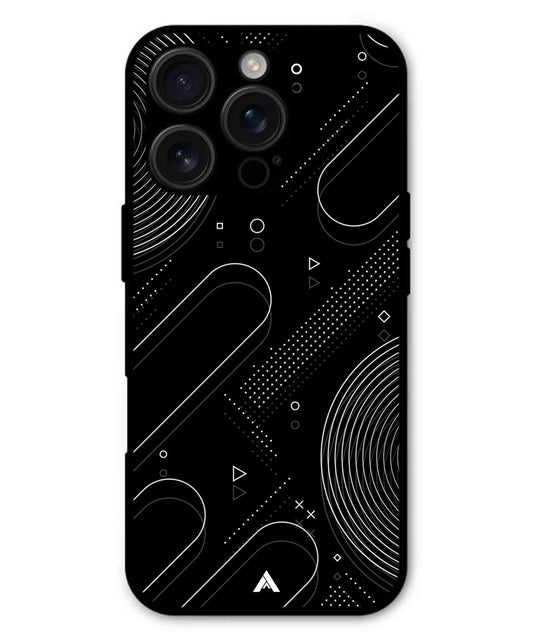 Stripe Pattern 17 Metal Back Cover Phone Case for iPhone 15 Pro