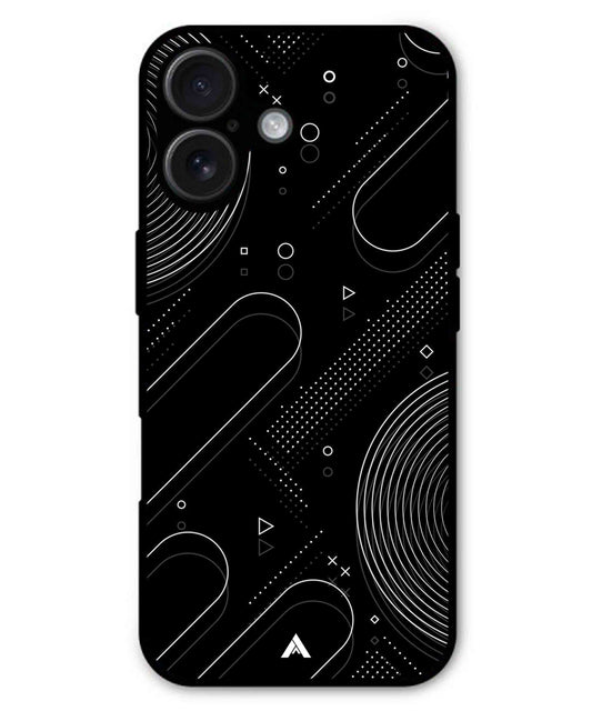 Stripe Pattern 17 Metal Back Cover Phone Case for iPhone 16 Plus