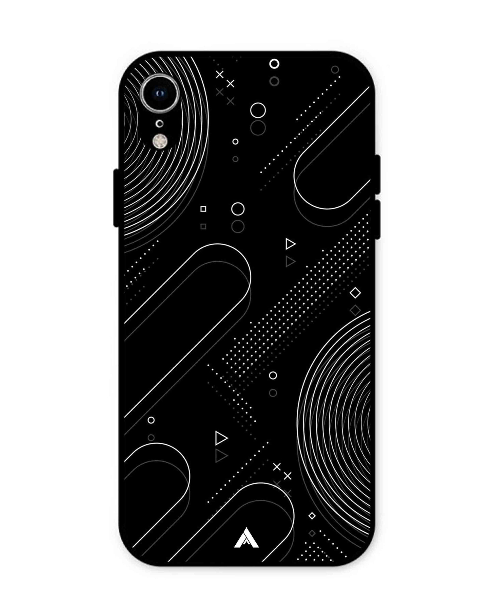 Stripe Pattern 17 Metal Back Cover Phone Case for iPhone Xr