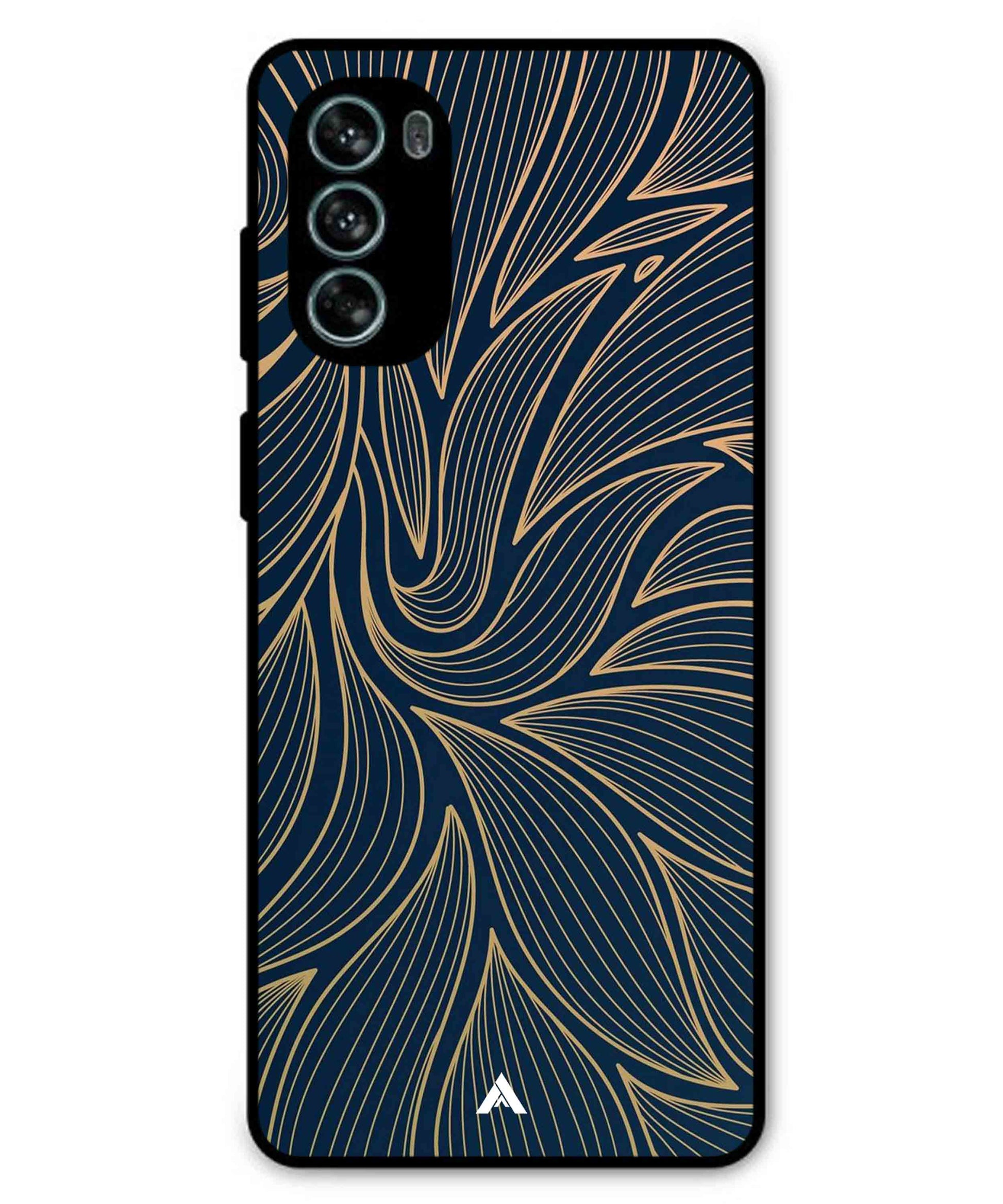 Stripe Pattern 18 Metal Back Cover Phone Case for Moto G62